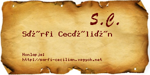 Sárfi Cecílián névjegykártya
